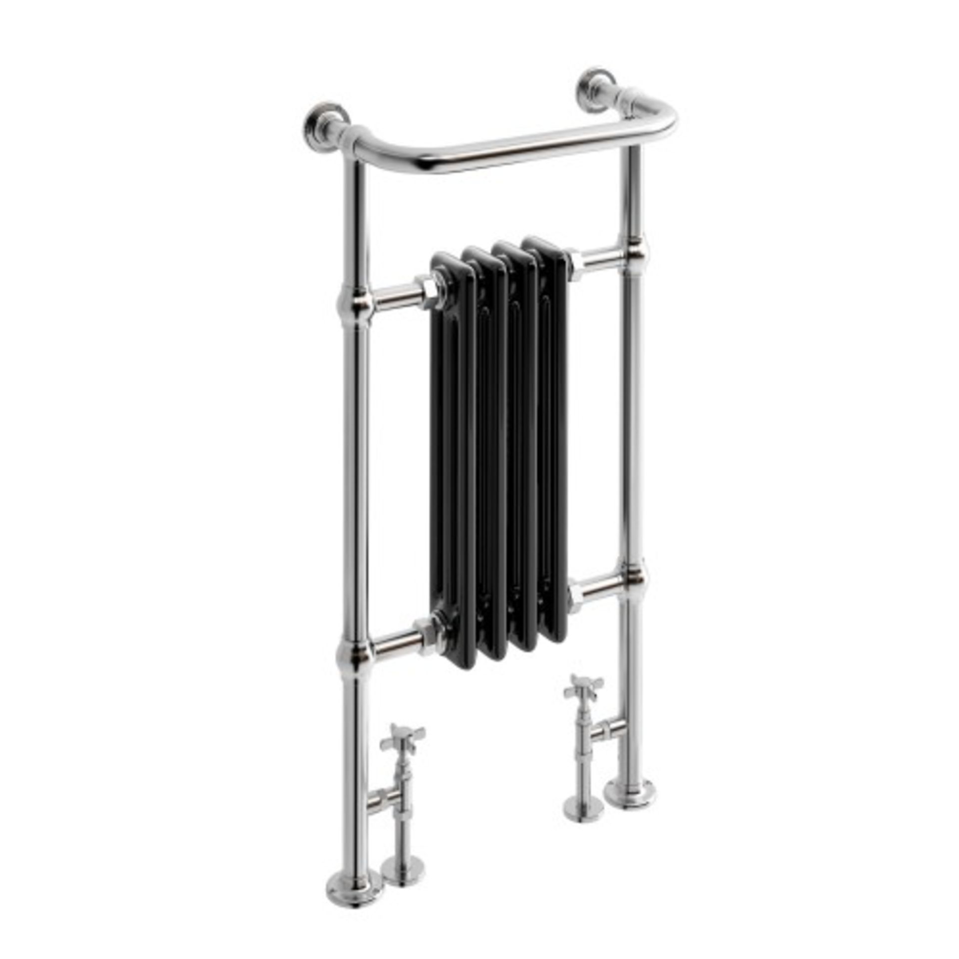 (EY103) 952X479MM TRADITIONAL BLACK TOWEL RAIL RADIATOR. RRP £419.99. Designed to complement any