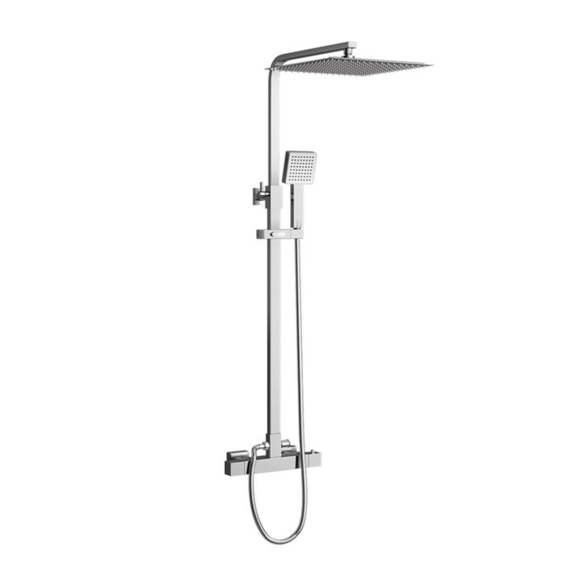(LP162) Square Exposed Thermostatic Shower Kit with Large Head & Handheld. Family-friendly - Image 2 of 3