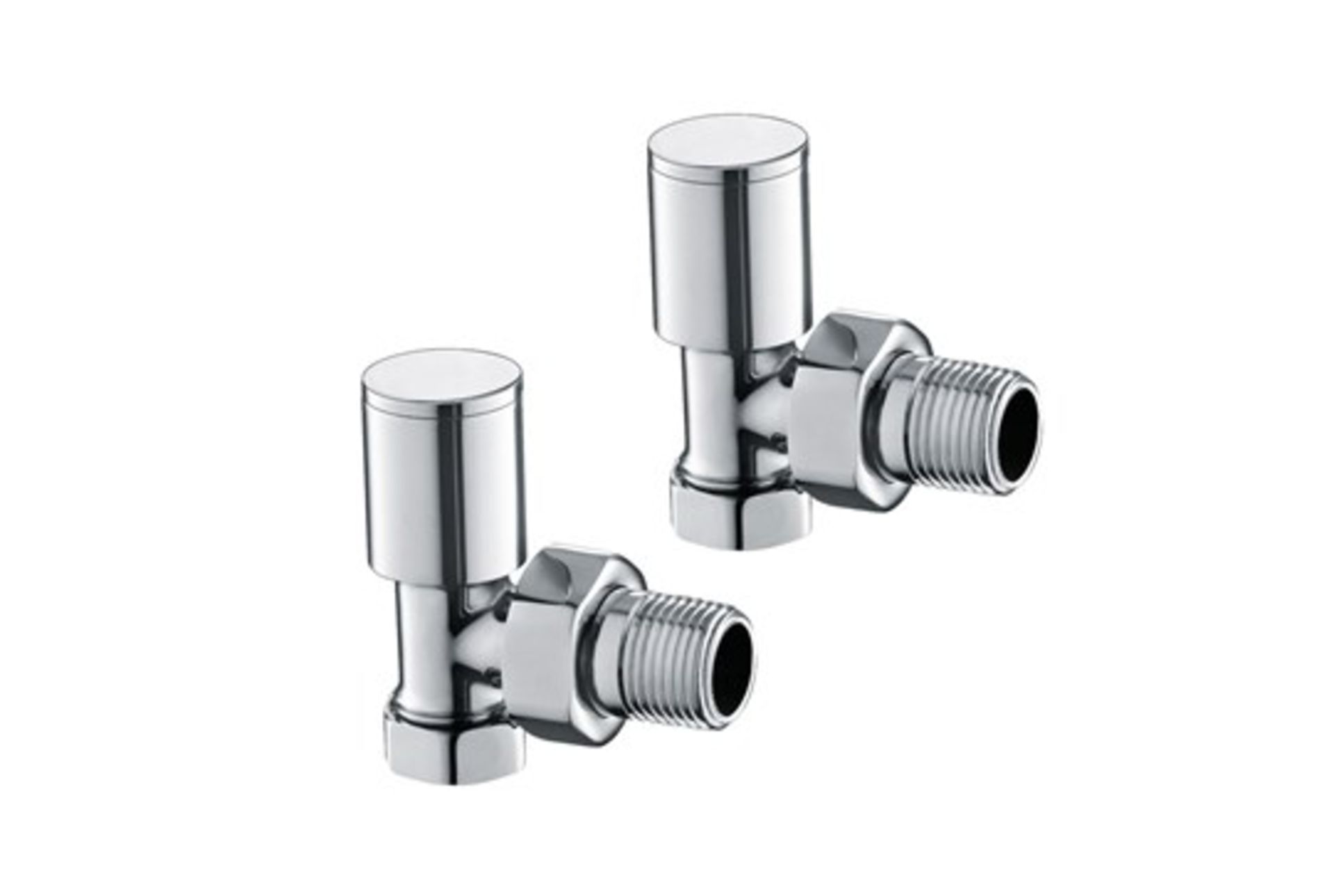 (NF129) 15mm Standard Connection Angled Polished Chrome Radiator Valves Chrome Plated Solid Brass