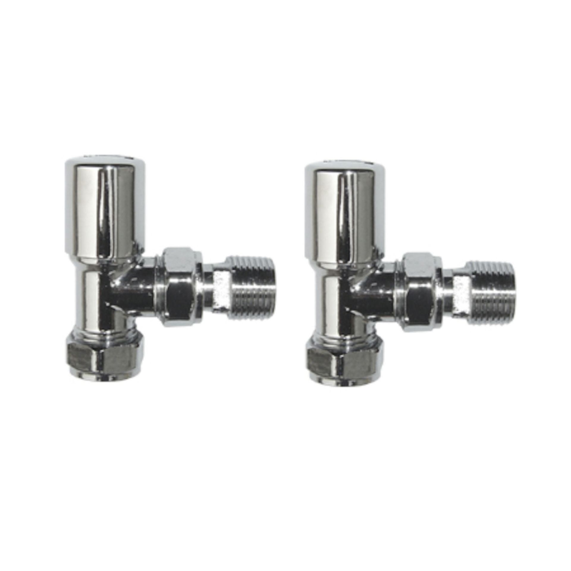 (MP71) Standard 15mm Connection Angled Chrome Radiator Valves Chrome Plated Solid Brass Angled - Image 2 of 4