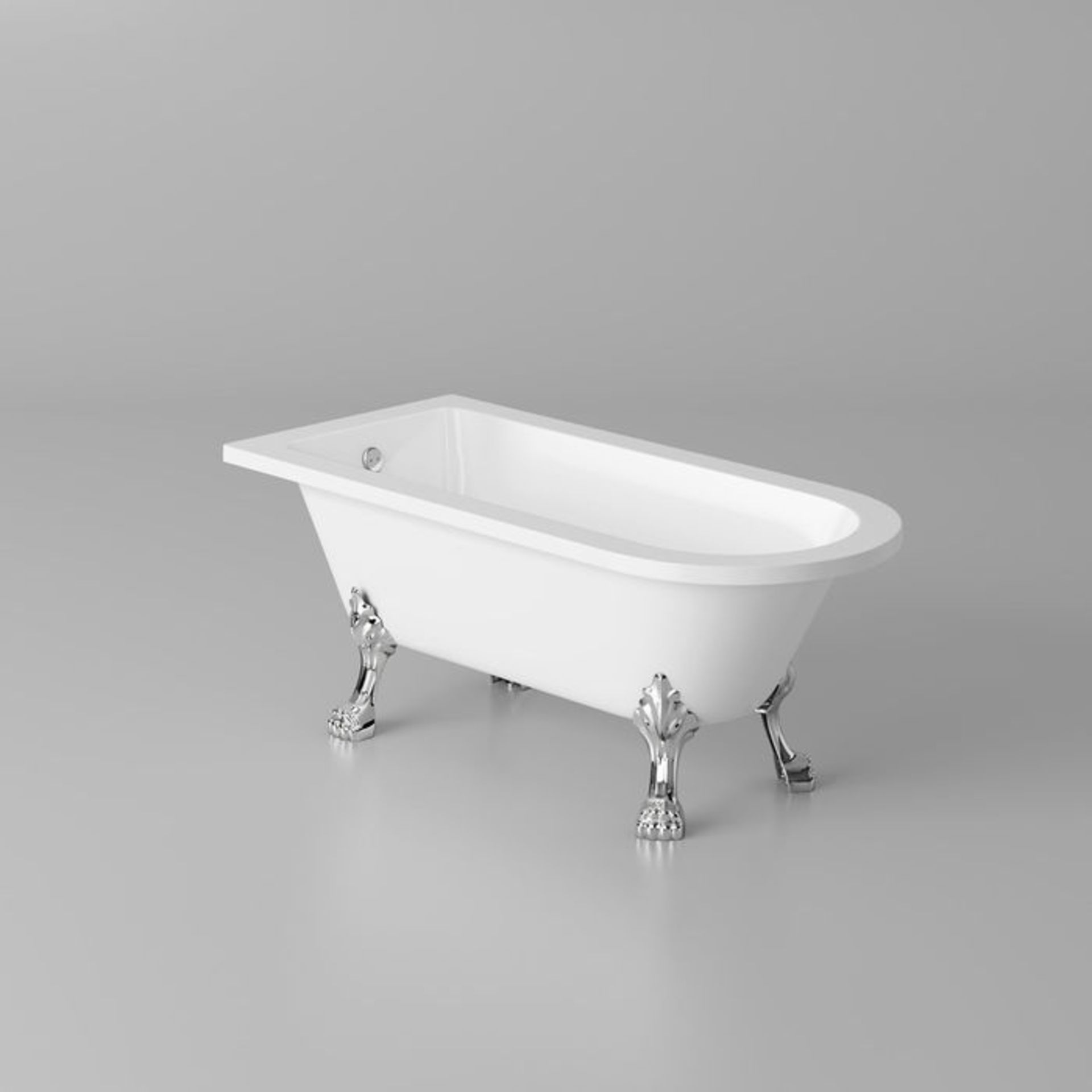 (YC2) 1700mm Victoria Traditional Roll Top Back to Wall Bath - Dragon Feet. RRP £799.99. Embellished - Image 3 of 4