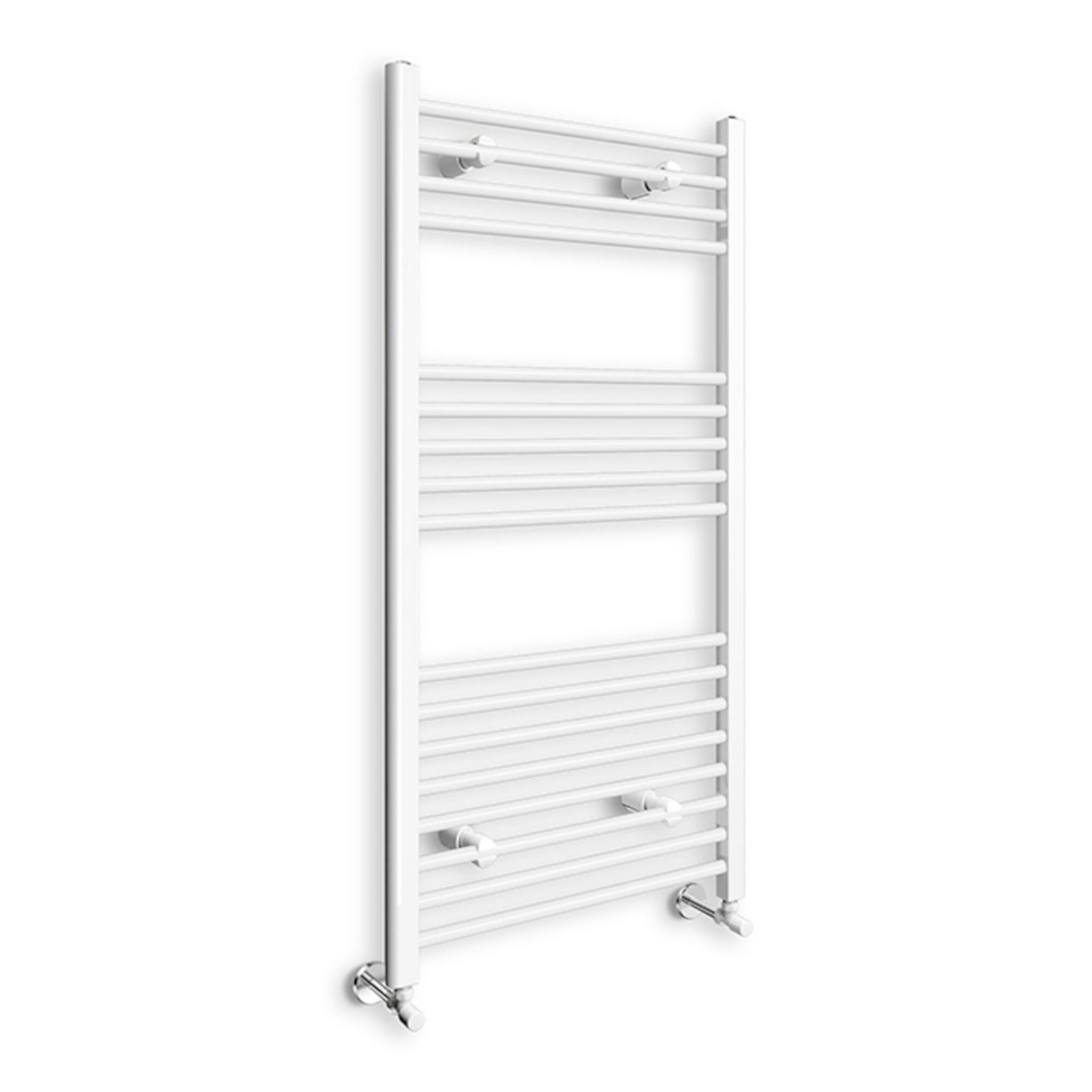 (YC43) 1200x600mm White Heated Towel Radiator. Made from low carbon steel Finished with a high