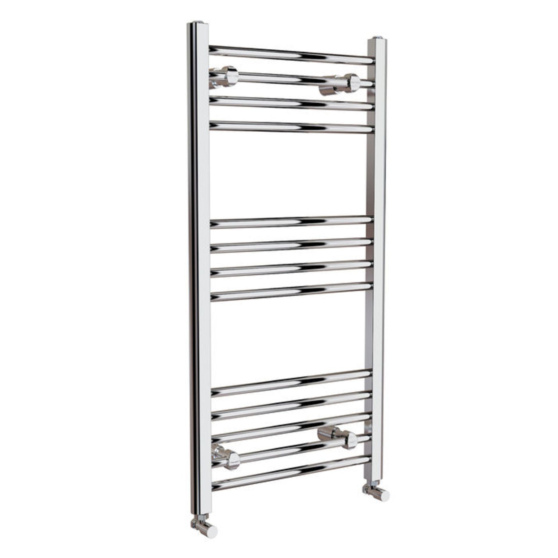(YC39) 1000x450mm Straight Heated Towel Radiator. Made from chrome plated low carbon steel This