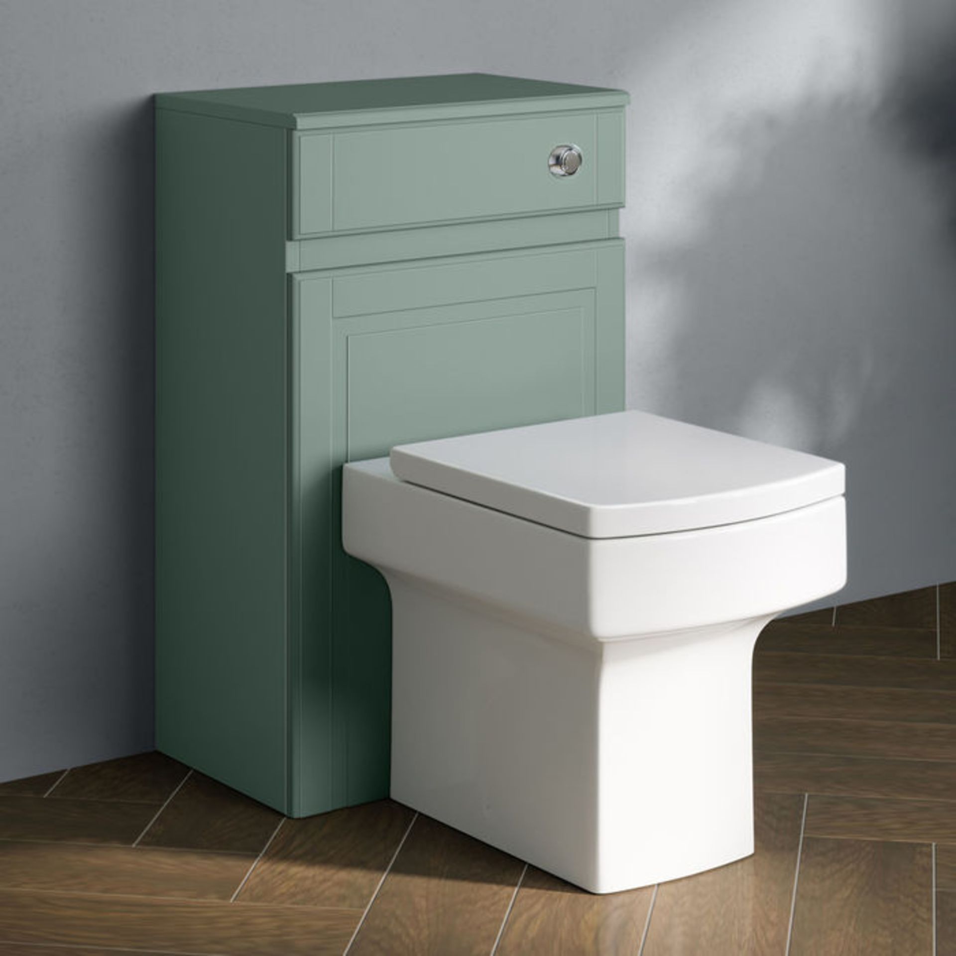 (YC48) Cambridge Back To Wall Toilet Unit - Marine Mist. RRP £120.99. Our discreet unit cleverly