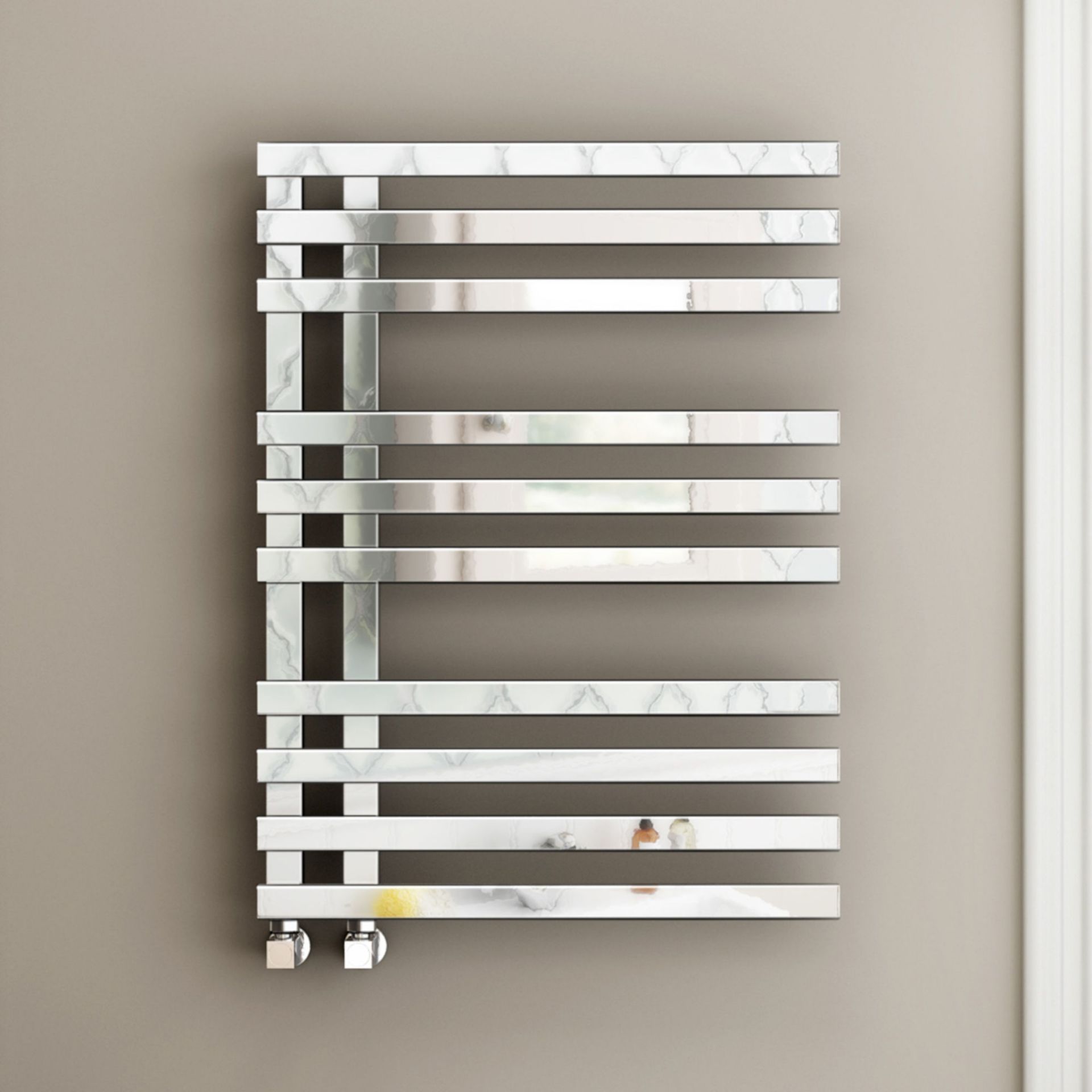 (YC15) 800x600mm Chrome Designer Towel Radiator -Square Rail. RRP £364.99. Enjoy the convenient dual