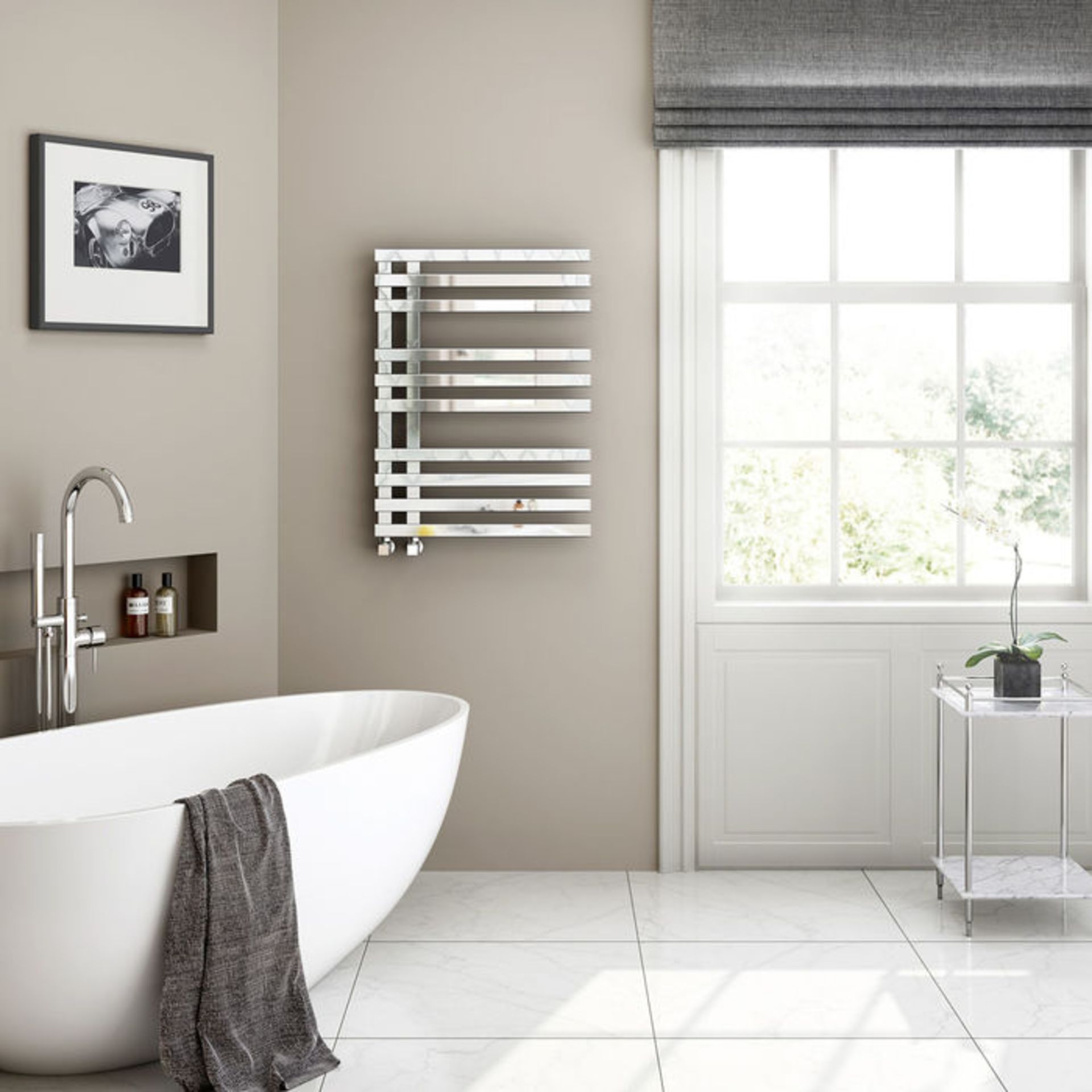 (YC15) 800x600mm Chrome Designer Towel Radiator -Square Rail. RRP £364.99. Enjoy the convenient dual - Image 3 of 4