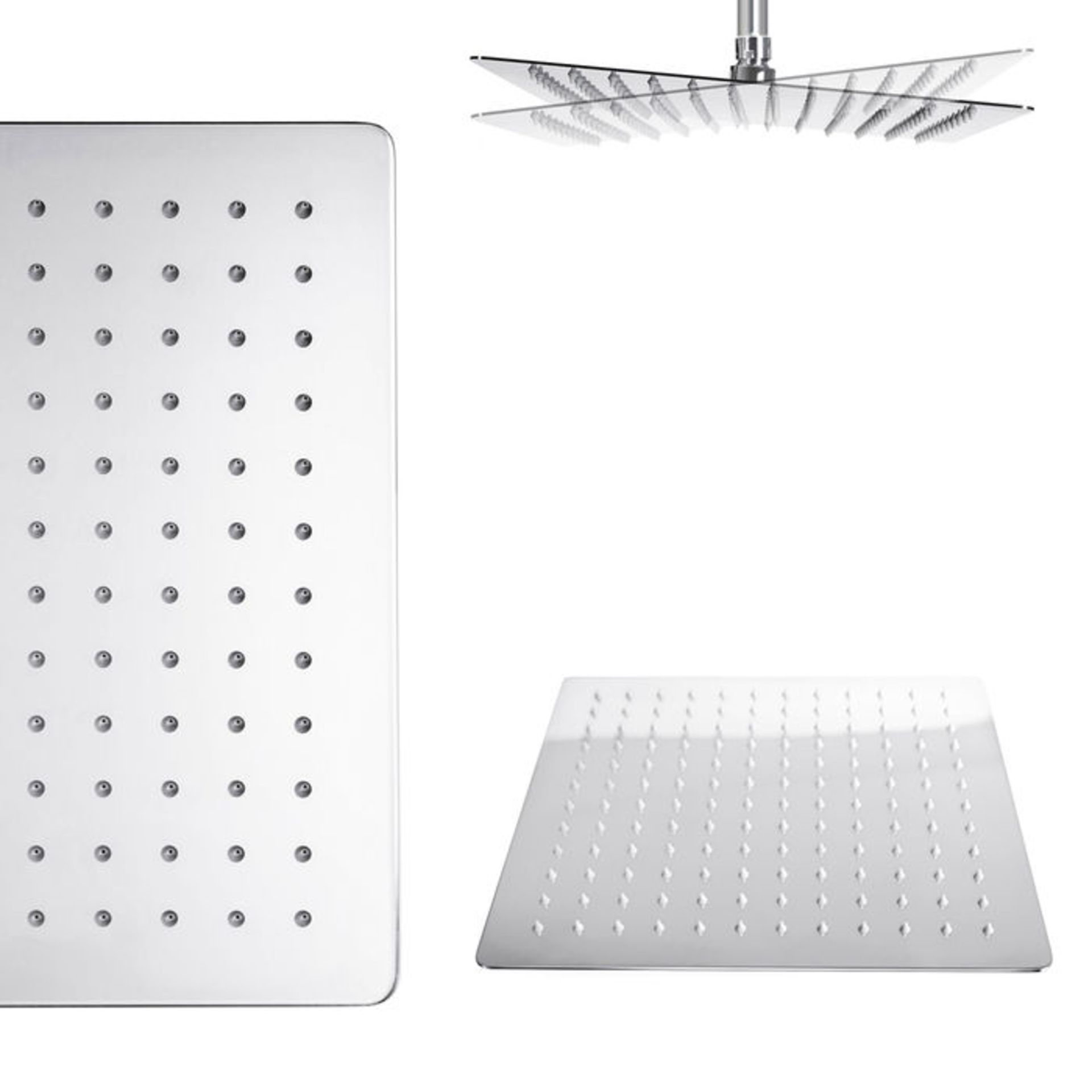 (MP16) Stainless Steel 300mm Square Shower Head Solid metal structure Can be wall or ceiling mounted - Image 2 of 2