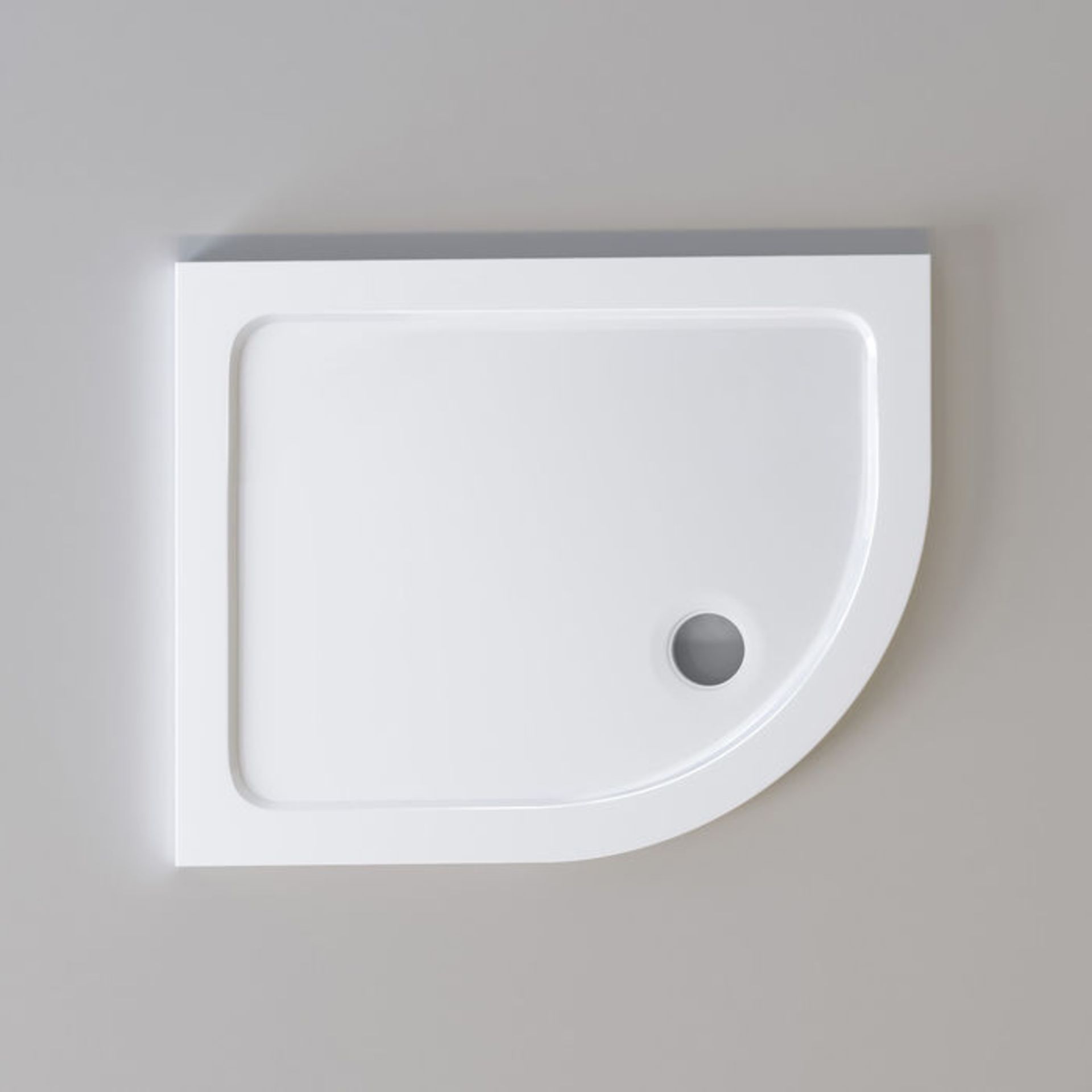 (PJ105) 1000x800mm Offset Quadrant Ultraslim Stone Shower Tray - Right. RRP £249.99. Low profile