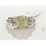 18k White Gold Three Stone Claw Set Diamond Ring 2.92