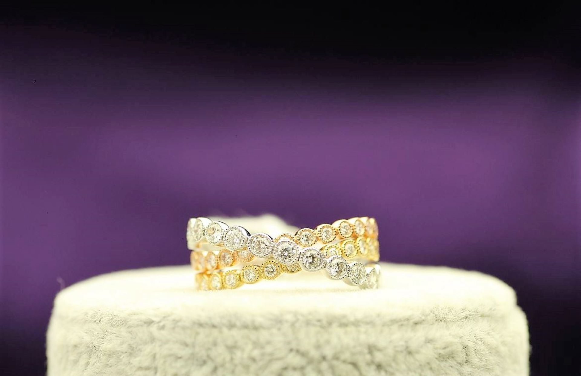 18k White Gold Claw Set Semi Eternity Diamond Ring 0.79