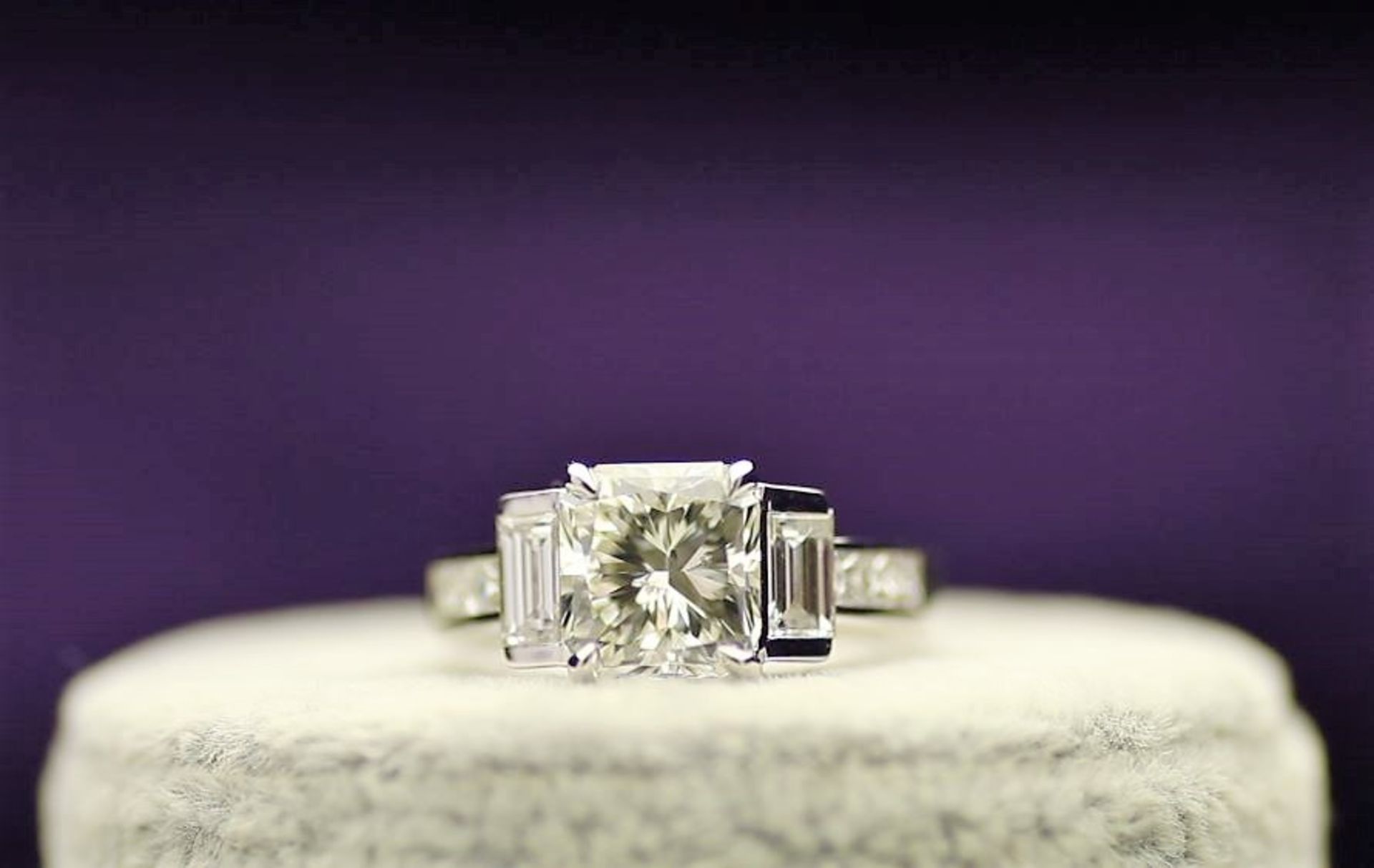 18k White Gold Single Stone Prong Set With Stone Set Shoulders Diamond Ring 5.22