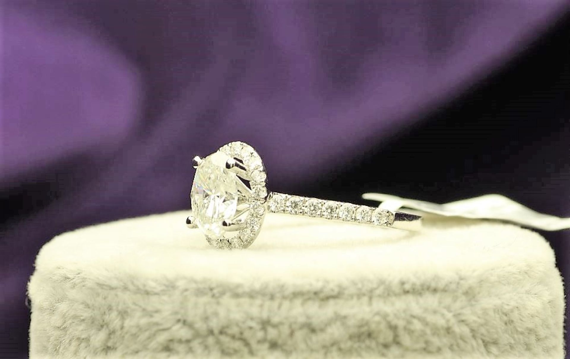 18k White Gold Single Stone With Halo Setting Ring 1.95 - Image 2 of 4