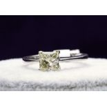 18k White Gold Single Stone Prong Set Diamond Ring 1.00