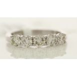 18k White Gold Claw Set Semi Eternity Diamond Ring 1.18