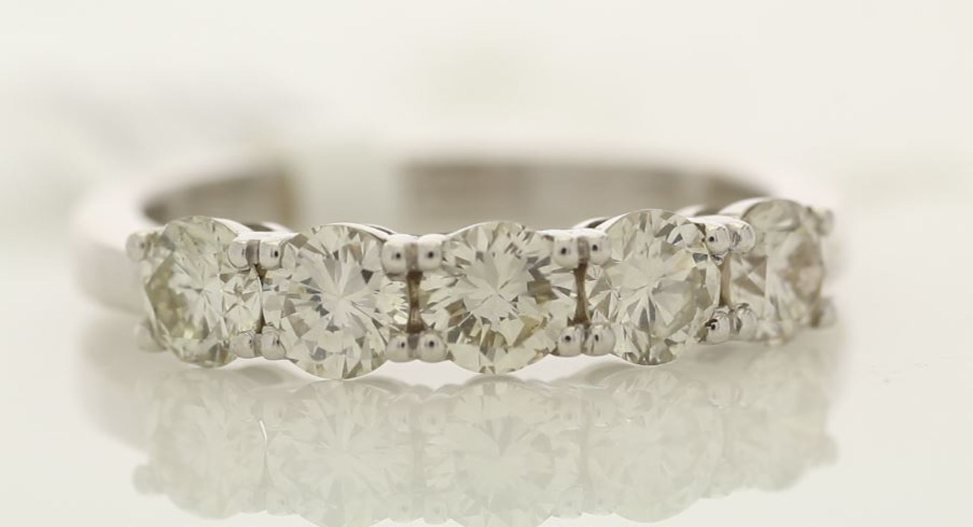 18k White Gold Claw Set Semi Eternity Diamond Ring 1.18