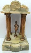 Antique Early 20th Century Marble Pavilion Model Indian Figure Standing in Centre in the style of