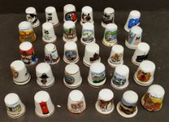 Vintage Collectable Parcel of 30 Assorted Thimbles Various Themes and Locations. Part of a recent