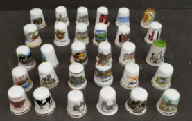 Vintage Collectable Parcel of 30 Assorted Thimbles Various Themes and Locations. Part of a recent