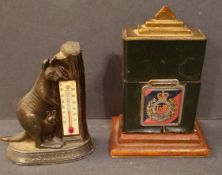 Vintage Zippo Lighter In Military Related Box Plus Brass Kangaroo Thermometer. Part of a recent