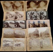 Antique Victorian Edwardian 10 x Stereoscopic Viewing Cards Various Topographical Scenes. Each