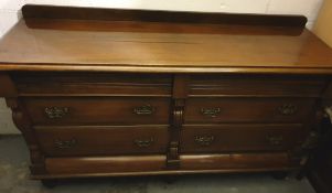 Antique Hardwood Victorian Sideboard Bank of 2 Sets of 3 Drawers. Measures 21 inches deep, 65 inches