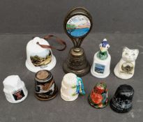 Vintage Collectable Parcel of Nine Assorted Novelty Thimbles Various Themes and Locations. Part of a