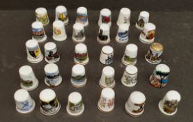 Vintage Collectable Parcel of 30 Assorted Thimbles Various Themes and Locations. Part of a recent