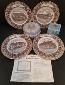 Vintage Parcel of 6 Collectors Plates for Brocton Staffordshire Plus Wedgwood & Studio Pottery. Each