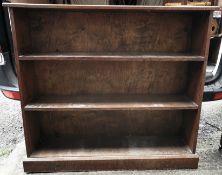 Antique Vintage Early 20th Century Hardwood Bookcase. Measures 3 foot 6 inches tall by 4 feet 6
