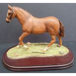 Vintage Collectable Figure Hand Painted Naturecraft Small Hunter Horse Measures 6 inches tall by 9