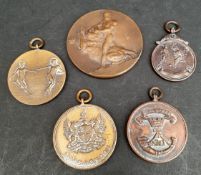 Antique Vintage 5 x Military Royal Navy Sporting and Football Medals 1930's Awarded To Royal
