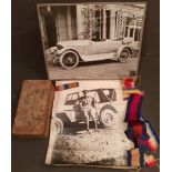 Parcel of Antique Military & Classic Car Images & Medal Ribbons. The parcel includes a photograph