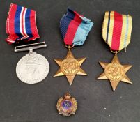 Antique Vintage 3 x Military Medals WWII 39-45 Star Africa Star and 39-45 Medal. Part of a recent
