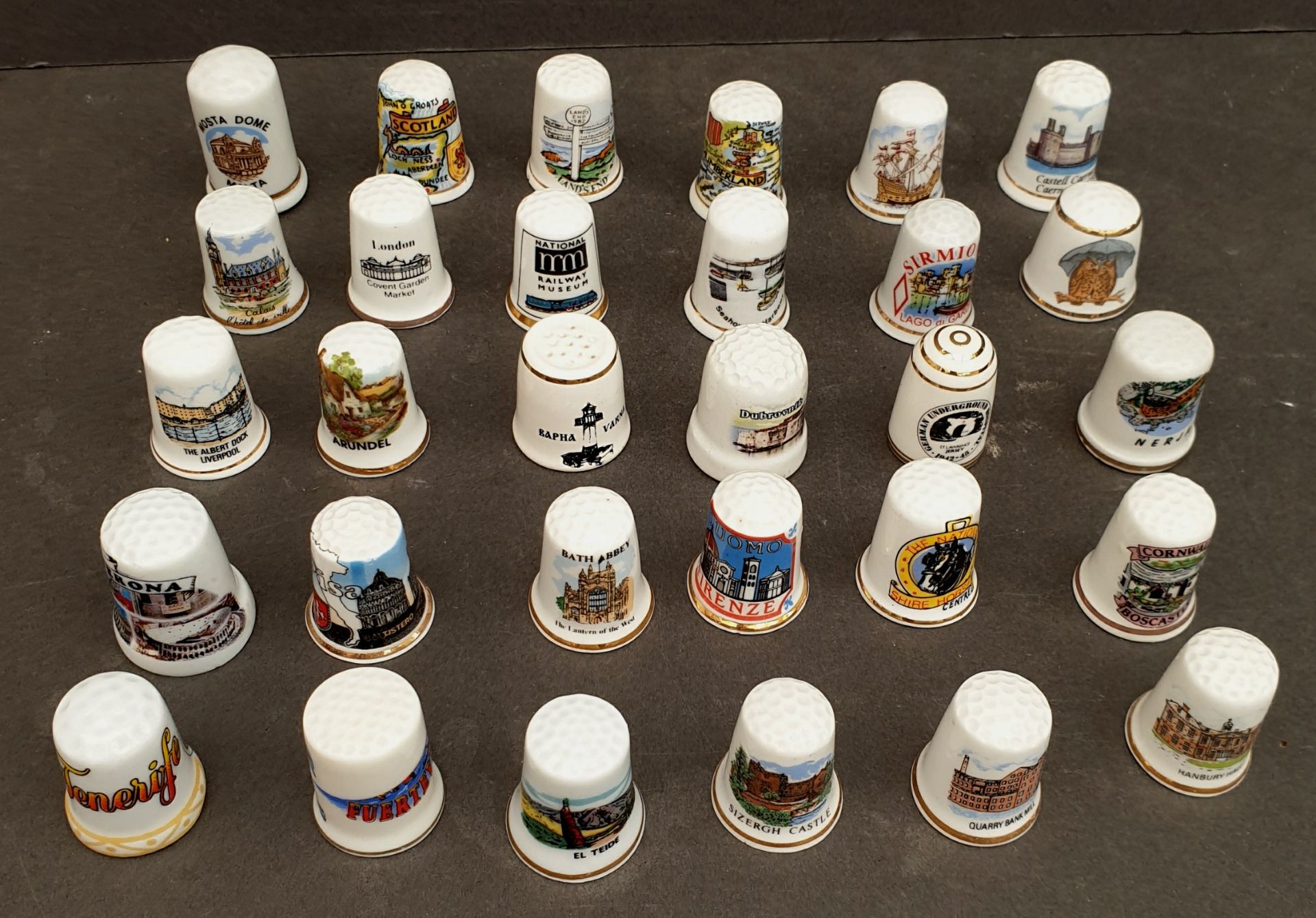 Vintage Collectable Parcel of 30 Assorted Thimbles Various Themes and Locations. Part of a recent