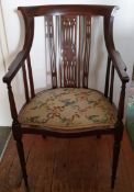Antique Early 20th Century Sheraton Style Arm Chair. Part of a recent Estate Clearance. Location