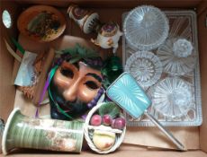 Antique Vintage Retro Box of Assorted Items Includes Jersey & Italian Pottery & Dolls. Part of a