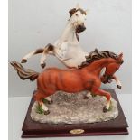 Vintage Retro La Anina Collection Double Horse Figure. Measures 11 inches by 12 inches. Part of a