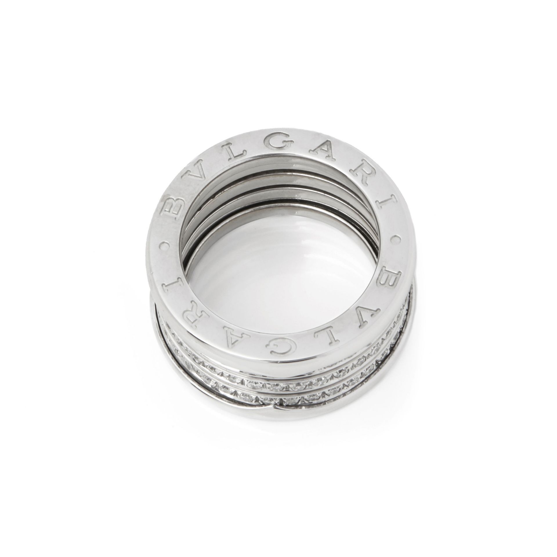 Bulgari 18k White Gold 4 Band Diamond B.Zero 1 Ring - Image 5 of 8