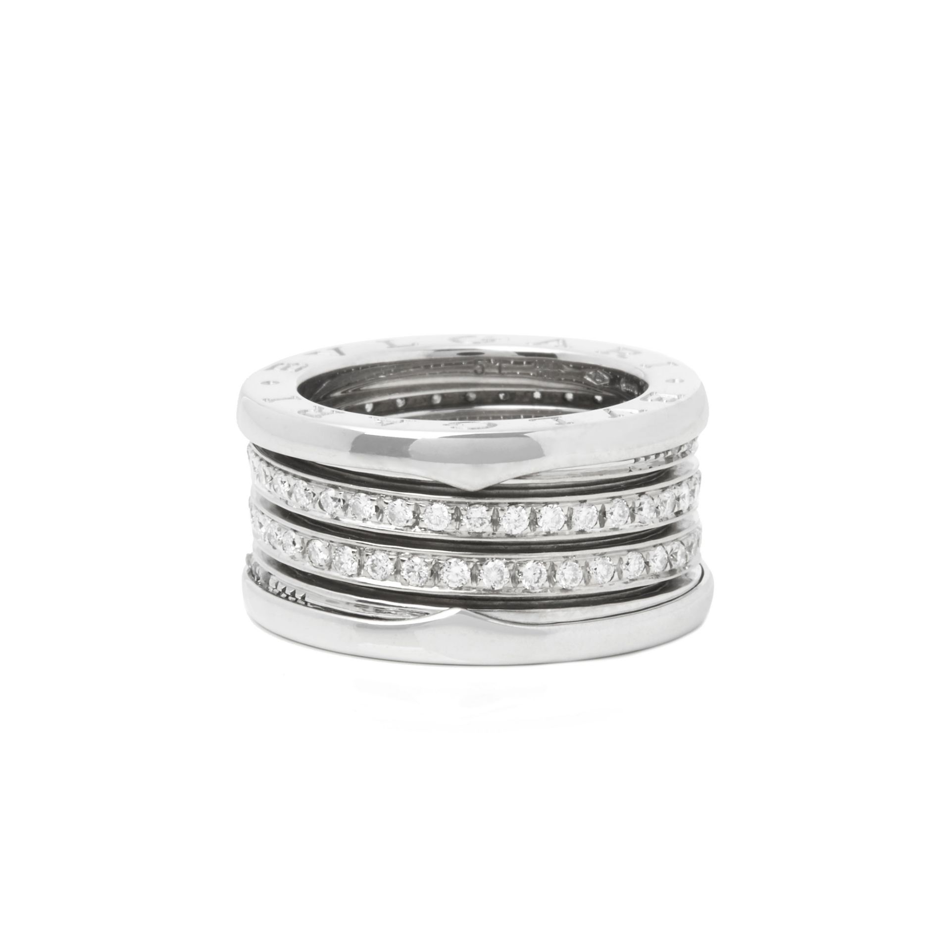 Bulgari 18k White Gold 4 Band Diamond B.Zero 1 Ring - Image 8 of 8