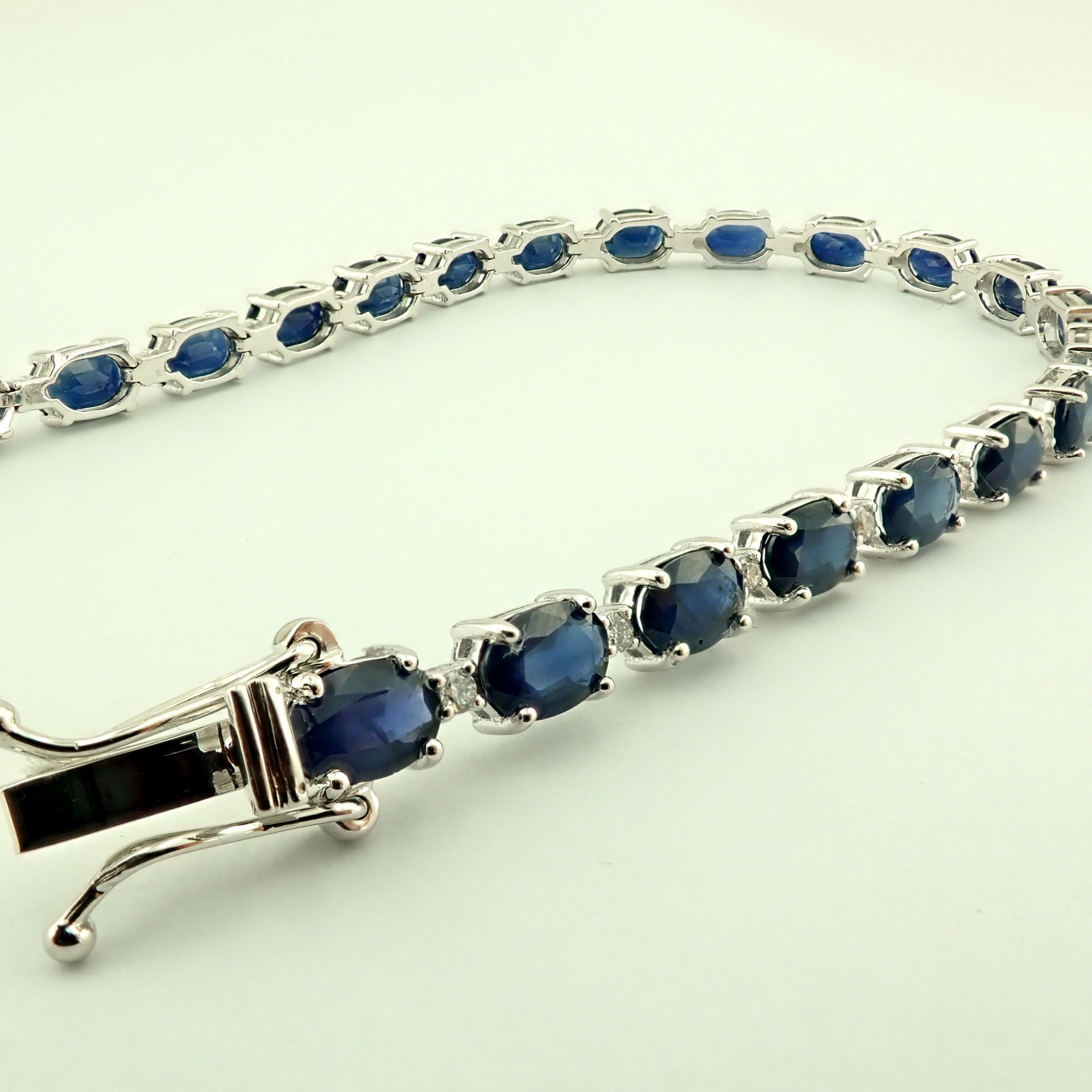 14K Diamond & Sapphire Bracelet 13,74 ct Total - Image 4 of 5