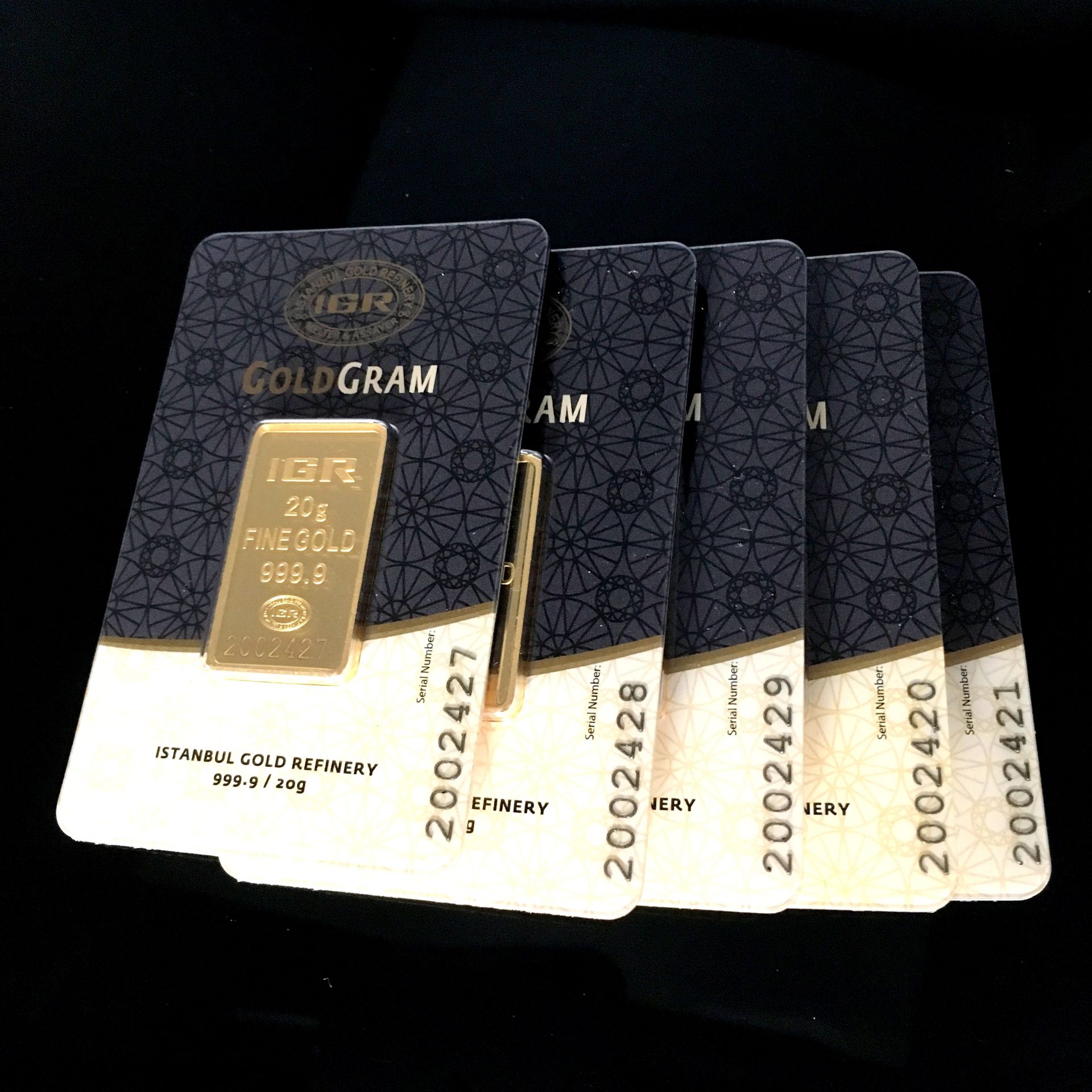 5x20 Gram (Total 100g) 99.99% (24K) Gold Bullion