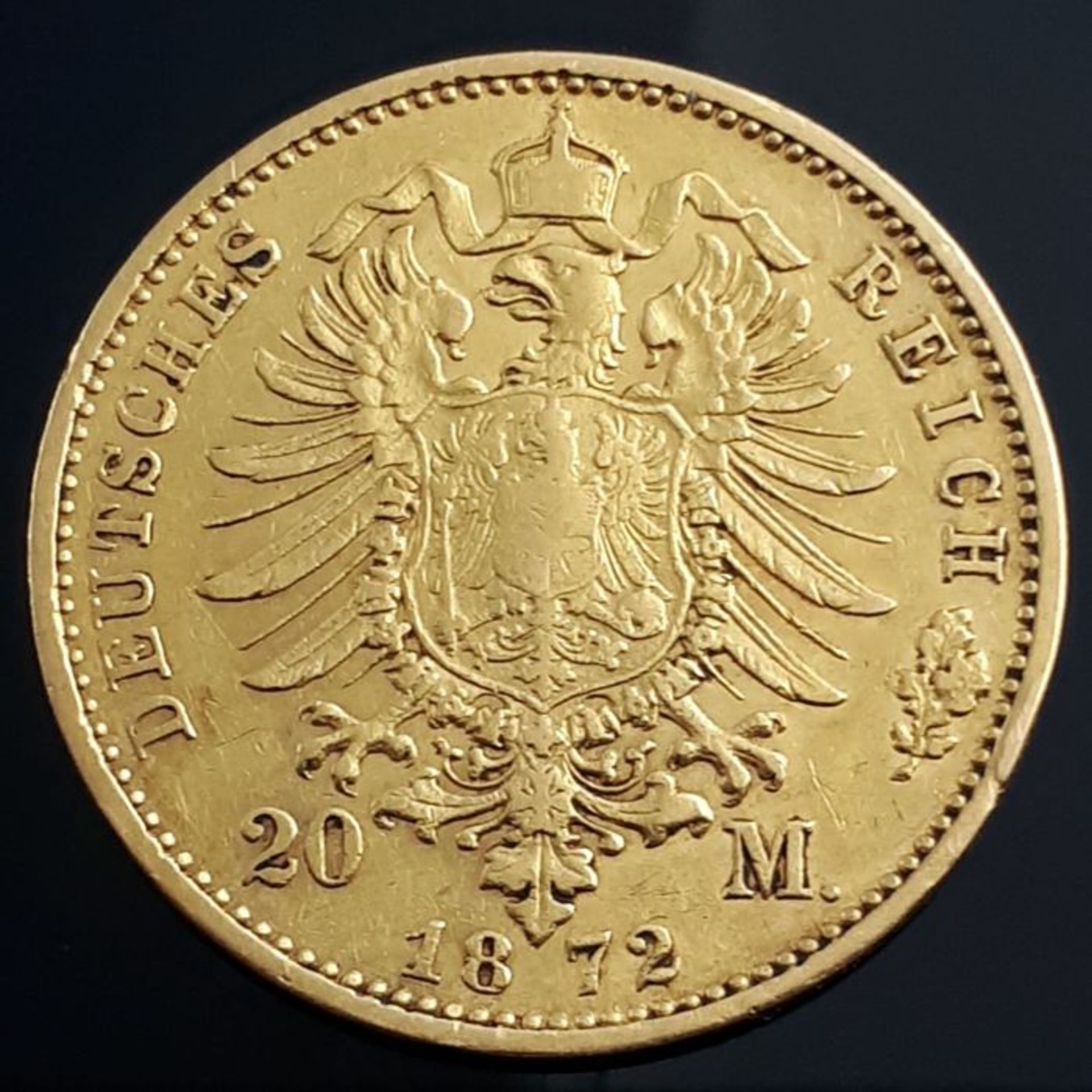 Germany - Prussia - 20 Mark 1872 Wilhelm I - Gold - Image 2 of 2