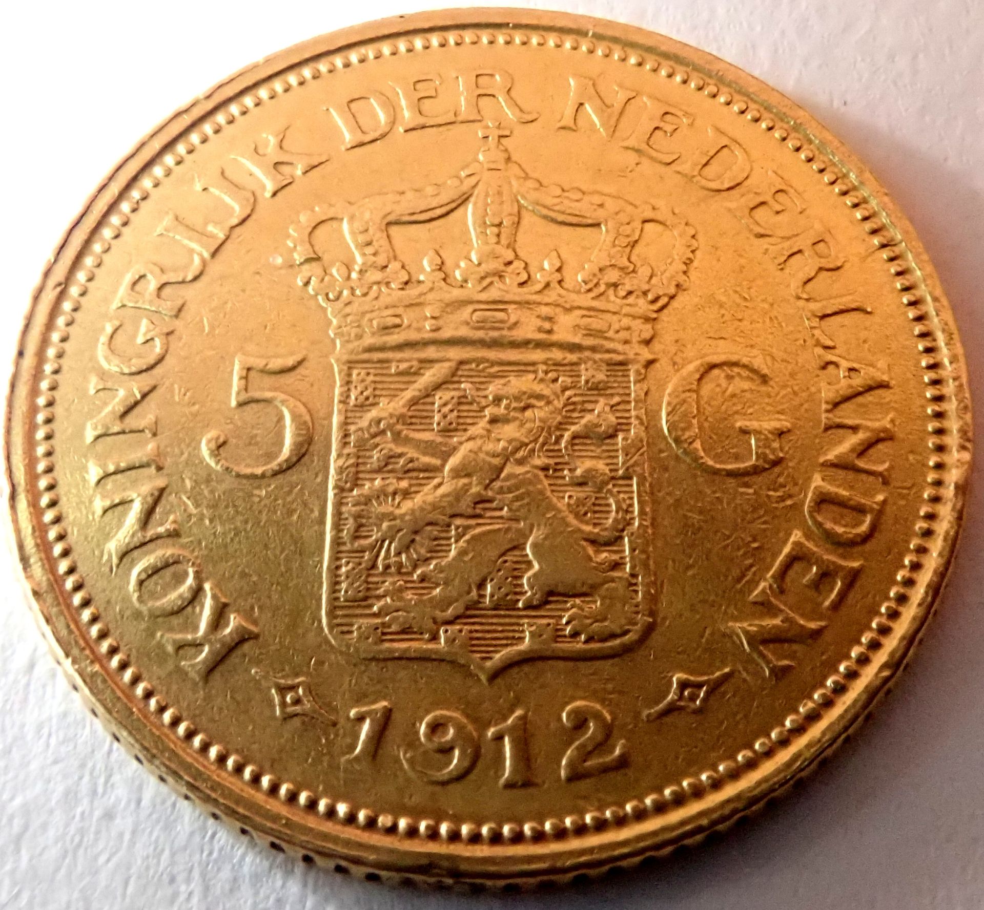 5 Gulden - Wilhemina. 1912 - Image 2 of 2