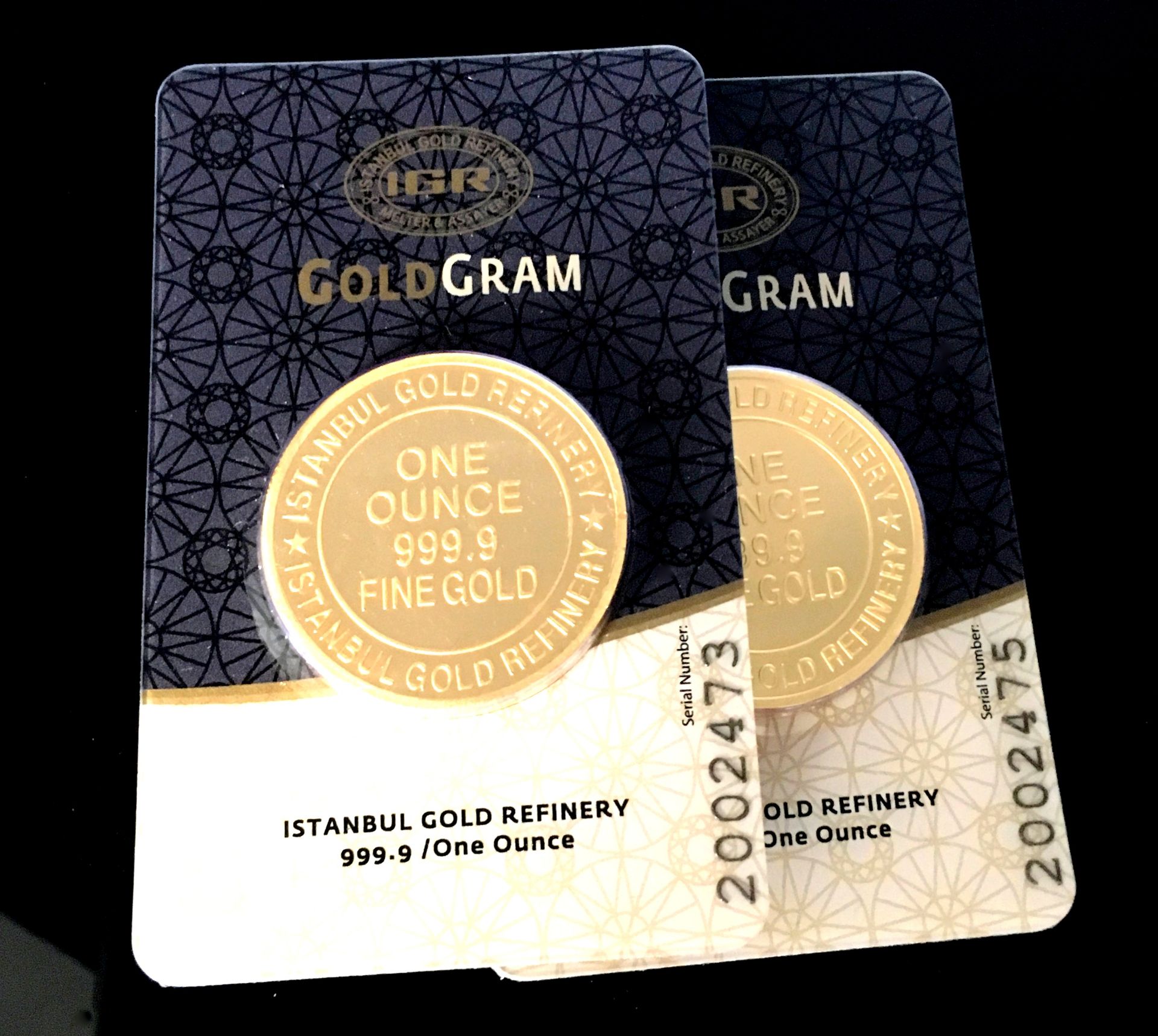 2x 1 Ounce (62,2 Gram) 99.99% (24K) Gold Bullion