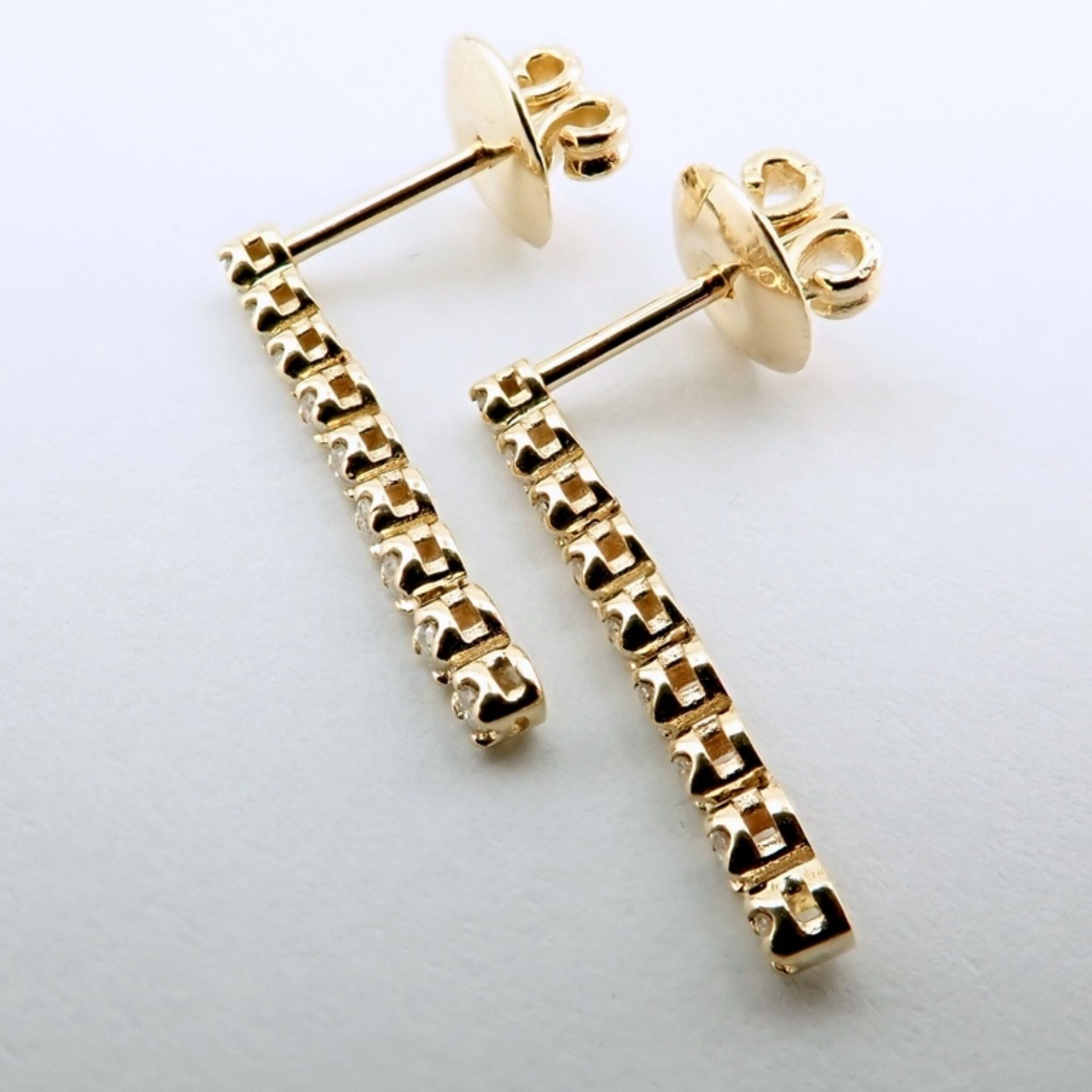 14K 0,20 ct Diamond Tennis Earring - Image 2 of 4