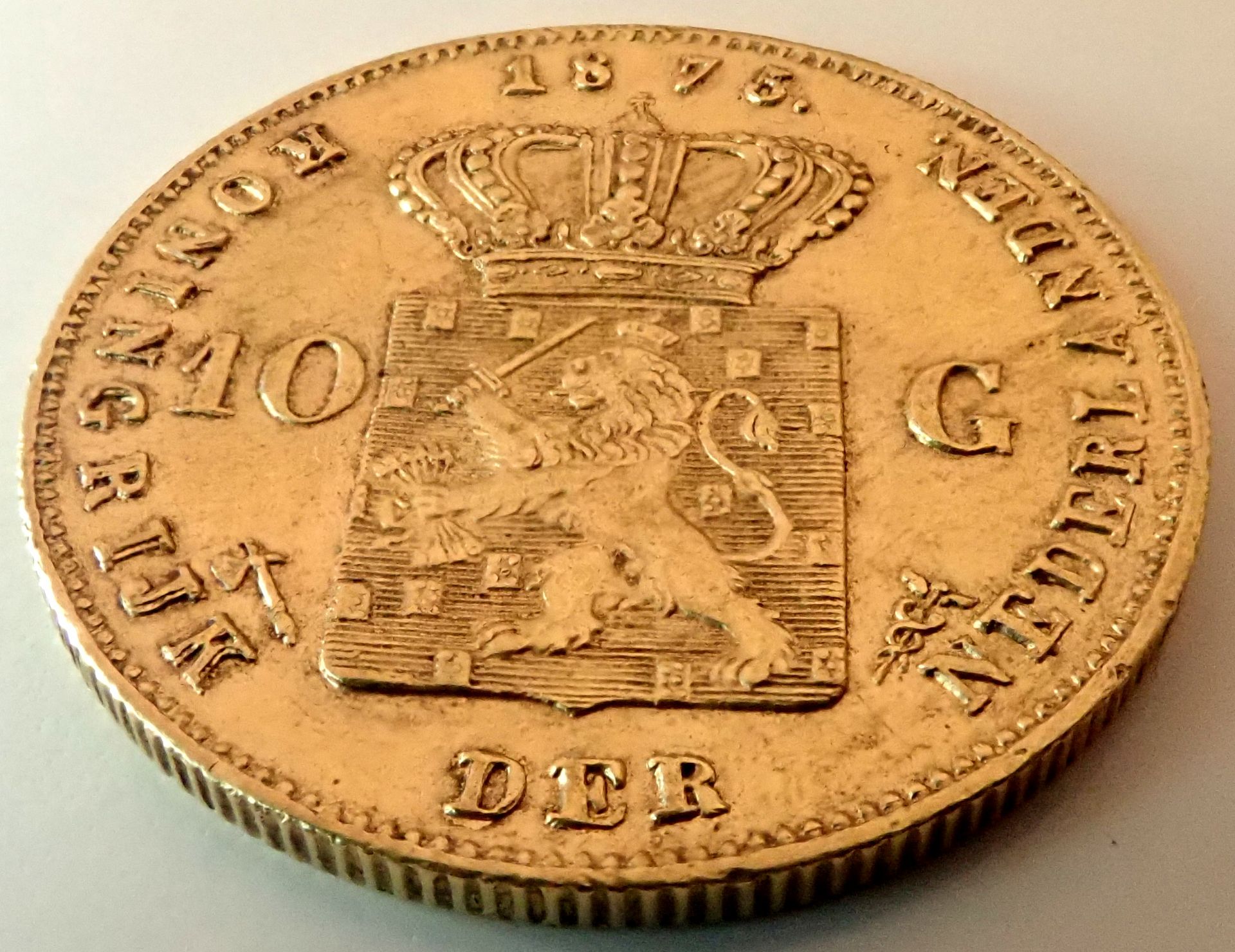 10 Gulden - Willem III. 1875 - Image 2 of 2