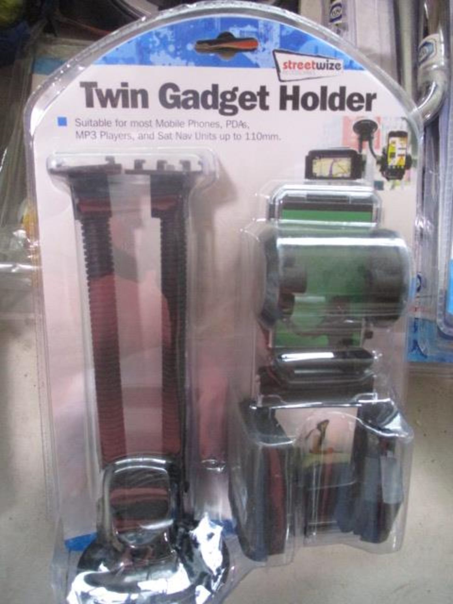 Twin gadget holder as pictured