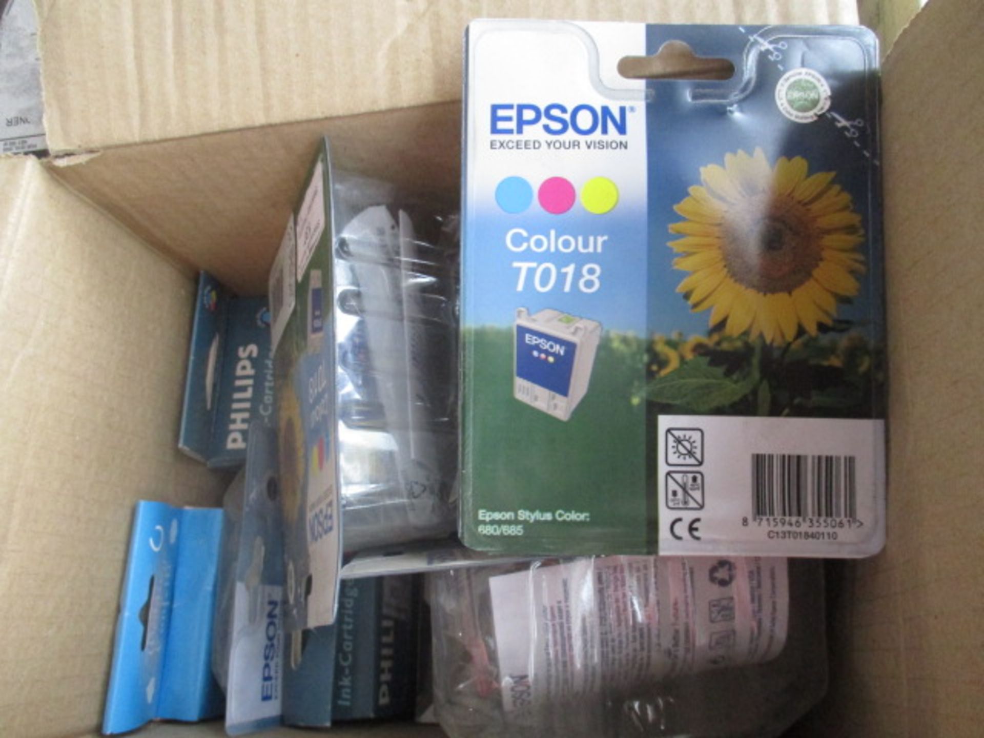 Box of assorted ink cartridges new and sealed