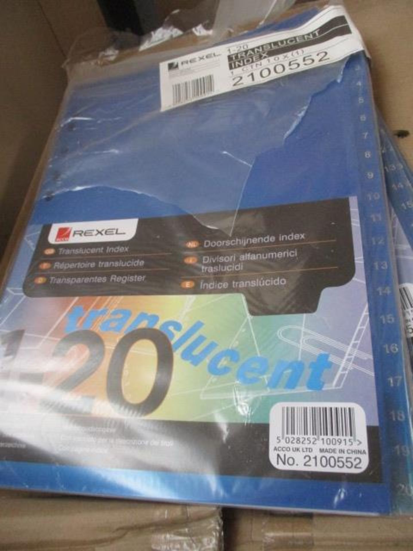 Carton containg 100 packs of numbered dividers rrp 1 a pack