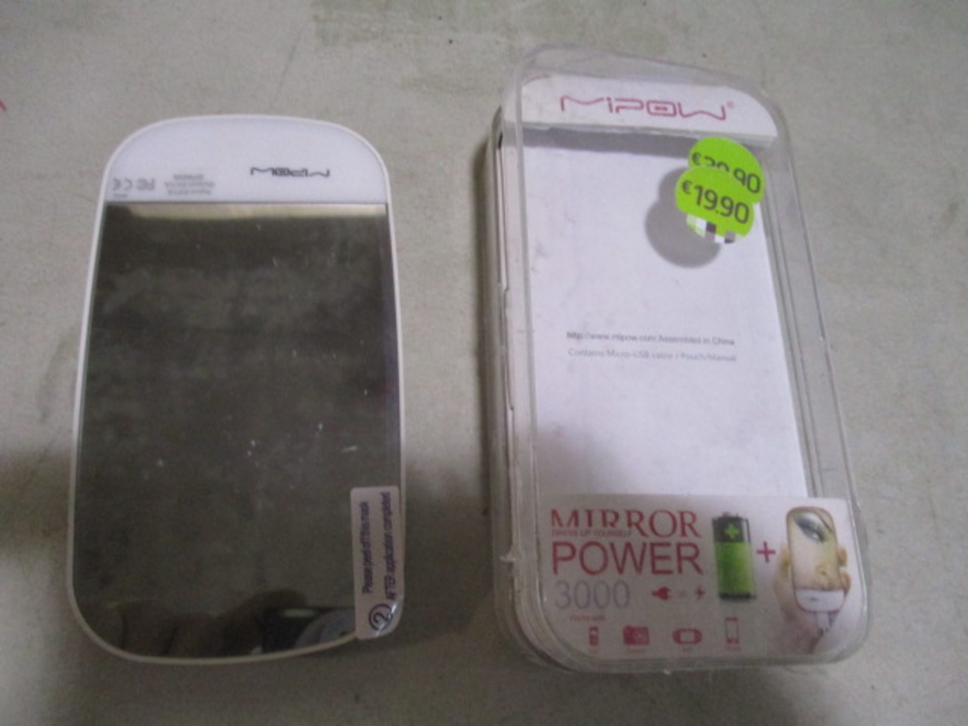 2pcs Brand new MiPow Compact Power Bank with Mirror